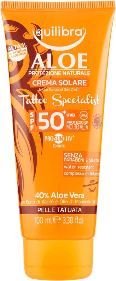 Equilibra Solari Aloe Crema Solare Tattoo Specialist Spf 50 Crema