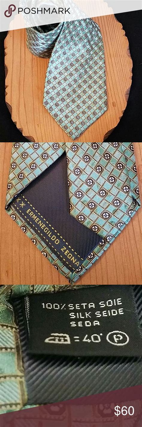 Ermenegildo Zegna Green Pattern Tie Green Pattern Pattern Flower