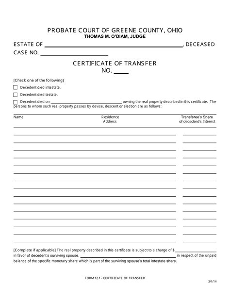 Form 12.1 - Fill Out, Sign Online and Download Fillable PDF, Greene ...