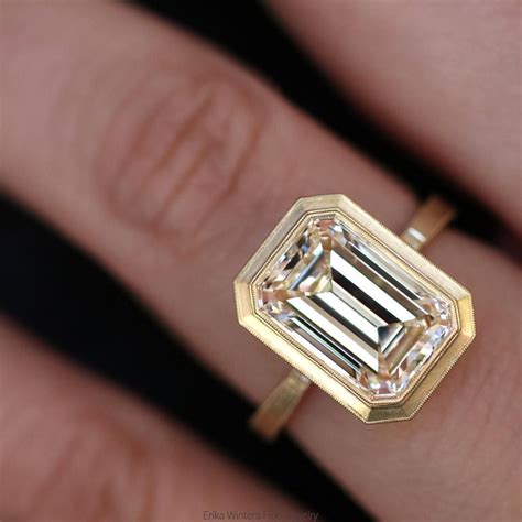 An Incredible Custom Emerald Cut Diamond Engagement Ring By Erika W