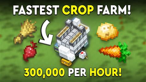 Minecraft BEST Crop Farm Tutorial Fastest 300 000 P H YouTube