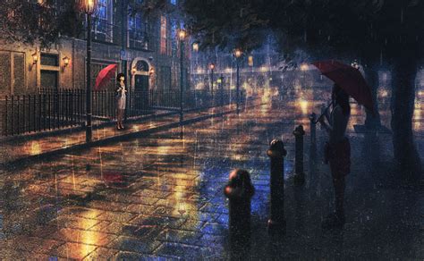 Rain Scenery Anime City