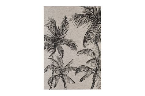 Bahamas Palm Utomhusmatta 200x290 Cm Charcoal Textil Mattor Trademax