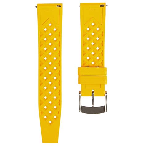 Calypso Tropical Style Fkm Rubber Strap Quick Release Yellow 2422 Strapseeker