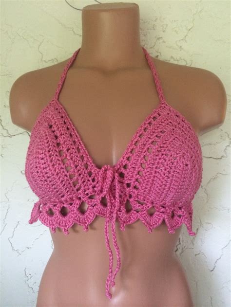 Crochet Sexy Hobo Bikini Halter Top Ready To Ship Etsy