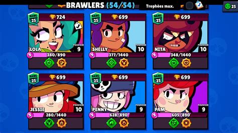 Rush Tous Mes Brawlers Troph Es Live Brawl Stars Youtube