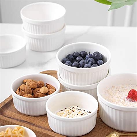 Kitchentour Ceramic Souffle Dishes Ounces Oven Safe Ramekins For