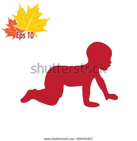 Baby Crawling Silhouette Vector Stock Vector (Royalty Free) 306442667 ...