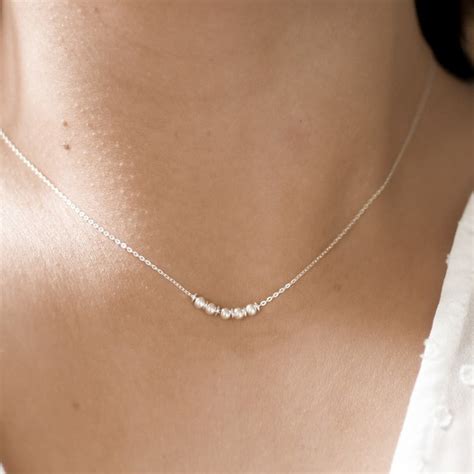 Womens Dainty Sterling Silver Necklace Etsy Uk