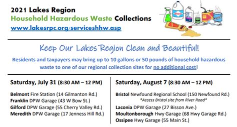 Island Cleanup Household Hazardous Waste Collections Day Town Of