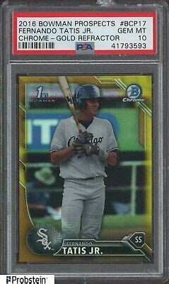 2016 Bowman Chrome Gold Refractor Fernando Tatis Jr RC Rookie 28 50