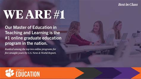 Clemson program ranked #1 among national online graduate education ...