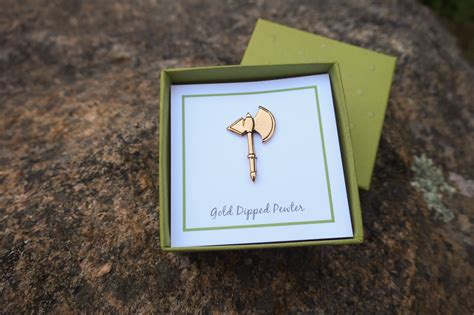 Battle Axe Gold Lapel Pin Conquer Your Style Lapel Pin Planet