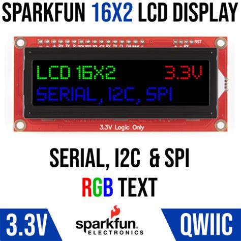 SparkFun 16x2 LCD RGB Text Qwiic Micro Robotics