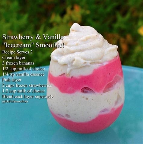 Strawberry And Vanilla Icecream Smoothie Banana Smoothie Recipe