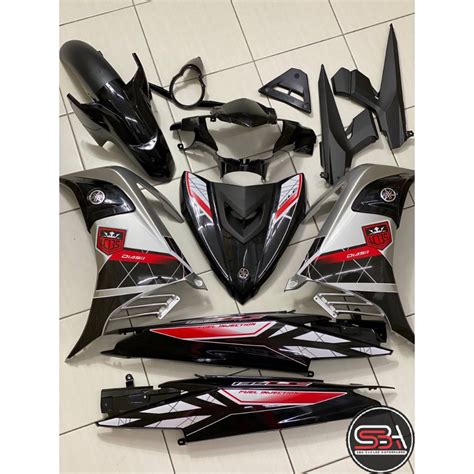 COVERSET BODYSET YAMAHA LC LC135 V6 V7 DR SILVER STRIPE TANAM CODE 014