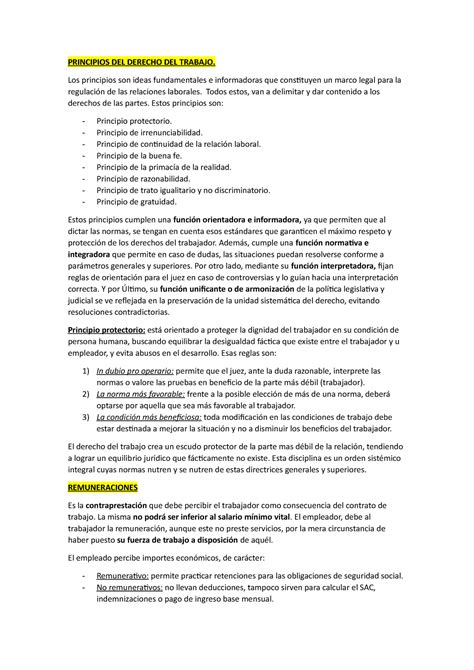 Principios Del Derecho Del Trabajo Principios Del Derecho Del Trabajo