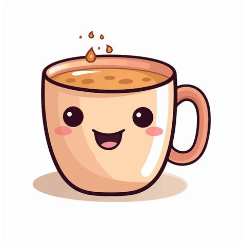 Premium Vector Cute Coffee Mug With Face Illustration Design Template