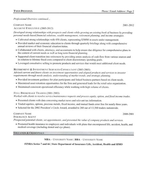 Investment Advisor Resume