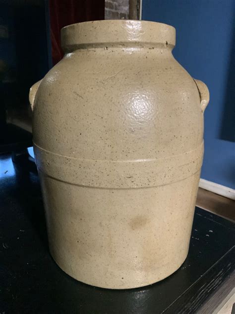 Antique Vintage Salt Glazed Stoneware Large 3 Gallon Crock 4601927698