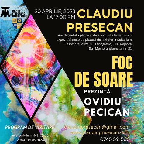 Cluj Napoca expoziția Foc de soare a artistului clujean Claudiu