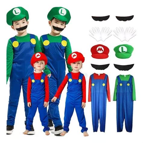 Cosplay Mario Bross Niño Luigi Superheroe Disfraz Juegos MercadoLibre