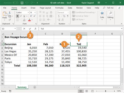 edit cells  excel customguide