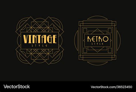 Vintage retro style logo templates set luxury art Vector Image