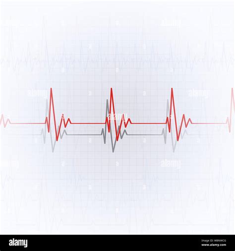 heart pulsating ecg rhythm graph bright background Stock Photo - Alamy