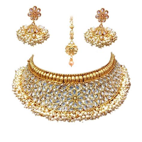 Sukkhi Glorious Kundan Gold Plated Wedding Jewellery Pearl Choker