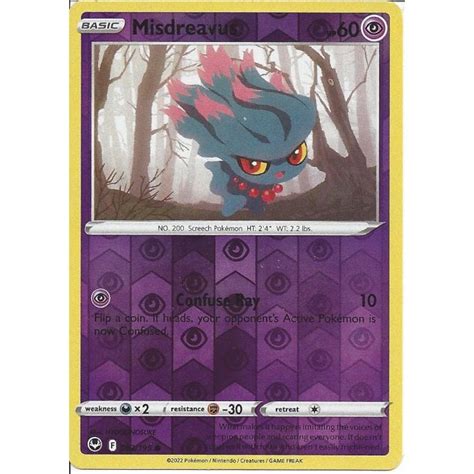 Pokemon Trading Card Game Misdreavus Reverse Holo Swsh