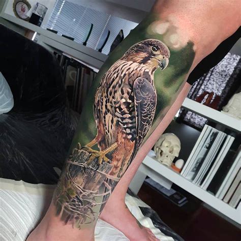 Realistic Falcon Tattoo