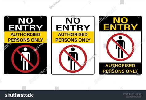 Vektor Stok No Entry Authorised Persons Only Prohibition Tanpa Royalti