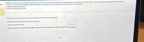 Solved Suppose Trains And Teys Users The Perpetual Inventory Chegg