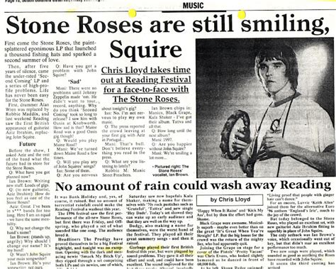 The Stone Roses Interview Reading 1995 1st Sep 1995