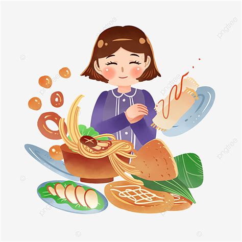 Foodie Girl PNG Transparent, Foodie Girl, Lovely, Can Eat, Girl PNG ...