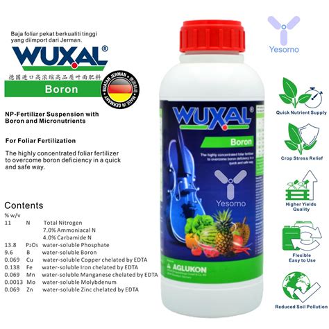 Agrobridge WUXAL BORON Suspension Foliar Fertilizer 1L Shopee Malaysia