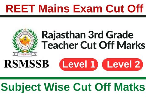 REET Mains Cut Off 2023 Level 1 2 Subject Wise