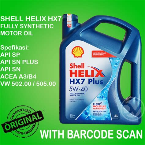 Jual OLI SHELL HX 7 5W 40 KEMASAN GALON ISI 4 LITER Jakarta Barat