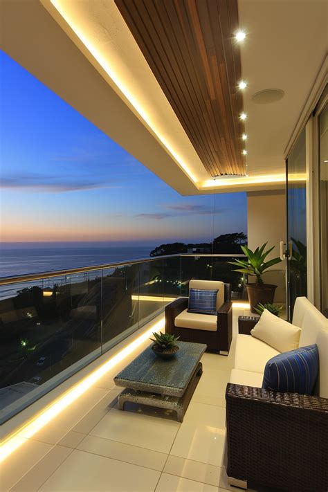 balcony lighting ideas modern minimalist luxury house balcony