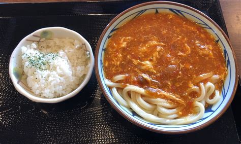 【うどん】「丸亀製麺松山」期間限定トマたまカレーうどん Ausgehende