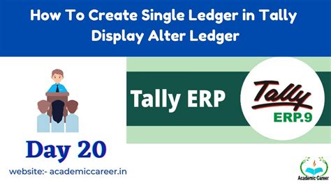 How To Create Single Ledger In Tally Display And Alter Ledgers List