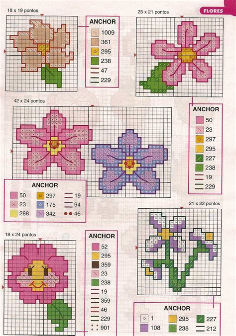 bottega della creatività grafico punto croce fiore