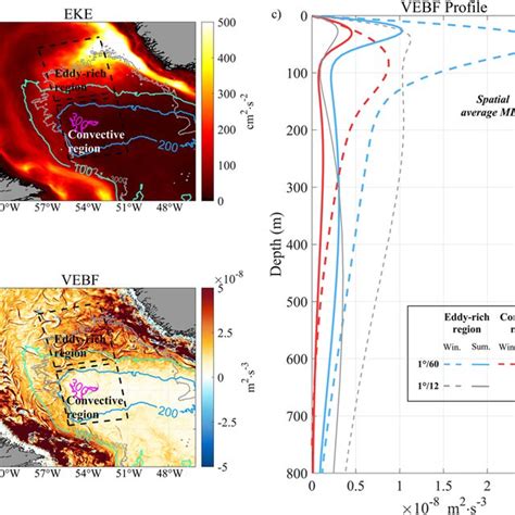 The Time‐mean Pattern Of Surface Eddy Kinetic Energy Eke A And Vebf