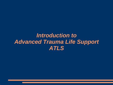 Pdf Introduction To Advanced Trauma Life Support Atls · Blunt