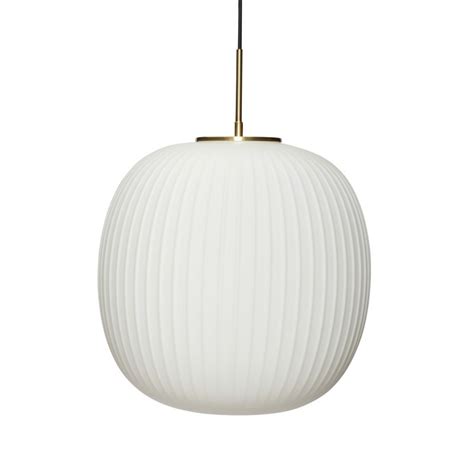 Hubsch Suspension Design Scandinave Boule Verre Blanc Texture Laiton