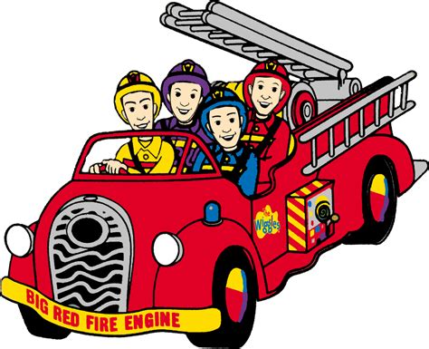 The Cartoon Wiggles On Big Red Fire Engine By Trevorhines On Deviantart