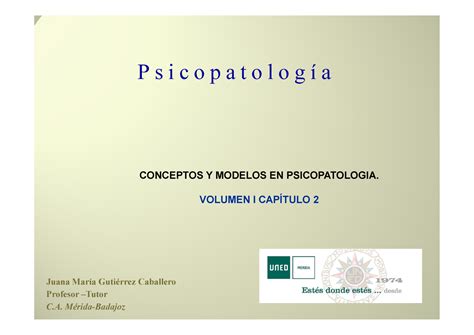 Tema Cap Conceptos Alumnado Conceptos Y Modelos En Psicopatologia