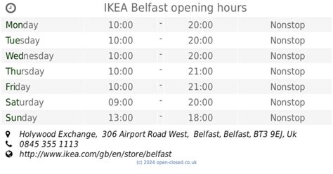 IKEA Belfast opening times, Holywood Exchange, 306 Airport Road West ...