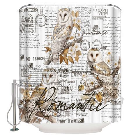 Shower Curtain Lightweight Shower Curtains With 12 Hooks Bird Owl